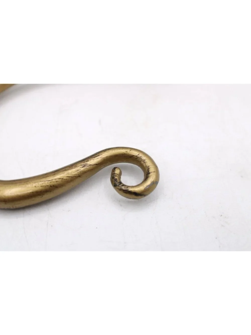 Vtg Brass Painted Wall Hooks (4) Decorative Scroll Design 4.5x3